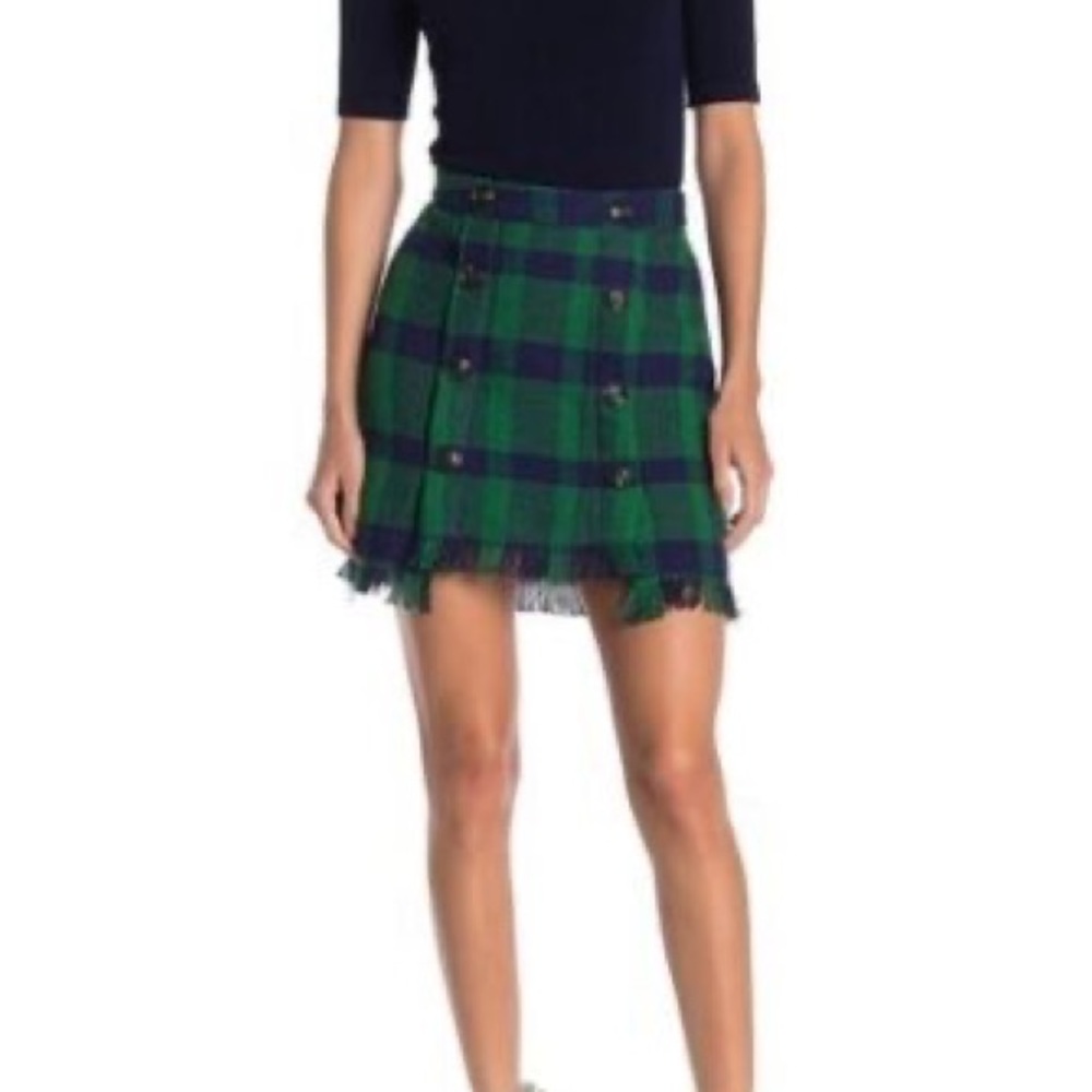 J.O.A. green plaid skirt